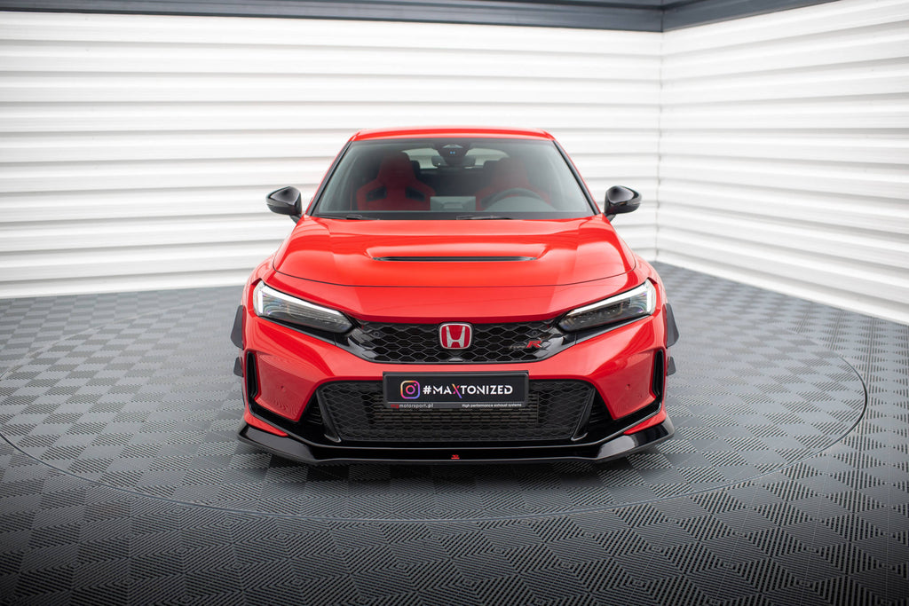 Maxton Design Street+ Spoilerlippe Front Ansatz V.1 passend für Honda Civic Type-R Mk 11 schwarz Hochglanz
