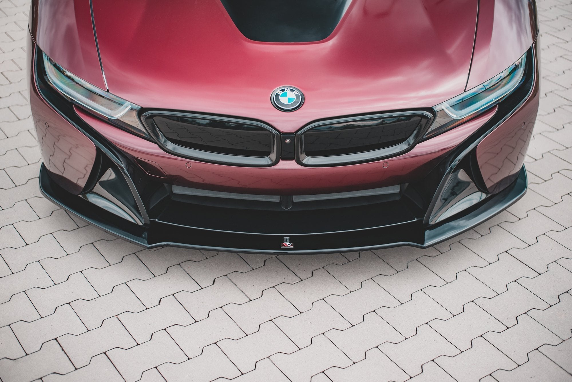Maxton Design Street+ Spoilerlippe Front Ansatz passend für BMW i8 schwarz Hochglanz
