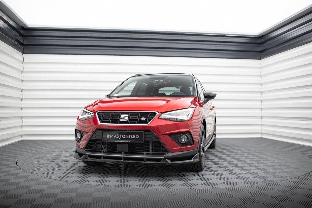 Maxton Design Street+ Spoilerlippe Front Ansatz passend für Seat Arona FR Mk1 schwarz Hochglanz