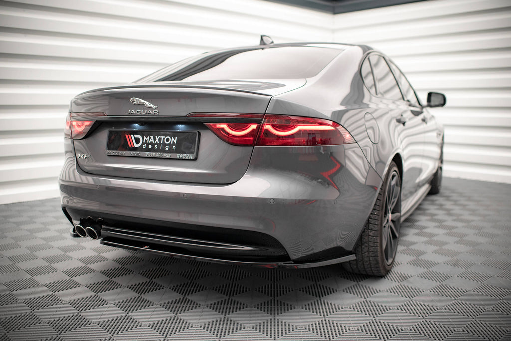 Maxton Design Heck Ansatz Flaps Diffusor passend für Jaguar XF R-Sport X260 schwarz Hochglanz