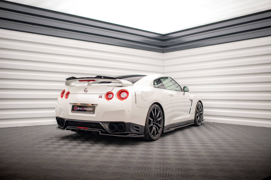 Maxton Design Street+ Seitenschweller Leisten passend für Nissan GTR R35 Facelift schwarz Hochglanz