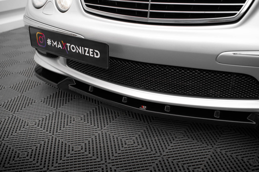 Maxton Design Street+ Spoilerlippe Front Ansatz passend für Mercedes-Benz E 55 AMG W211 schwarz Hochglanz