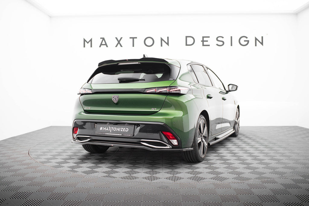 Maxton Design Street+ Mittlerer Diffusor RACE passend für Peugeot 308 GT Hatchback Mk3 schwarz Hochglanz