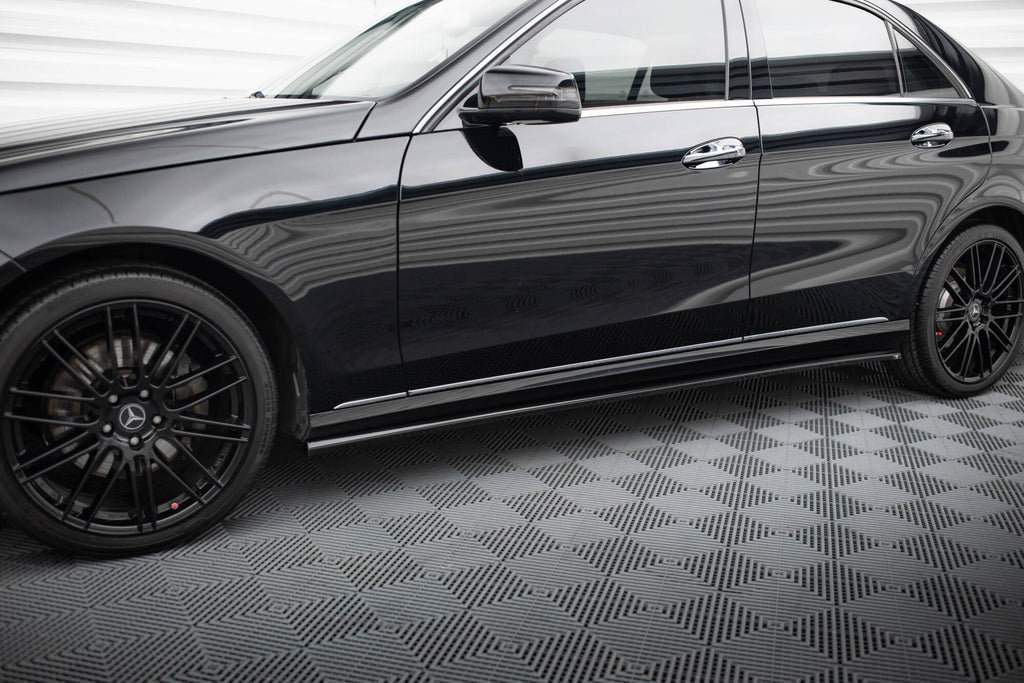 Maxton Design Street+ Seitenschweller Leisten passend für Mercedes-Benz E W212 Facelift schwarz Hochglanz
