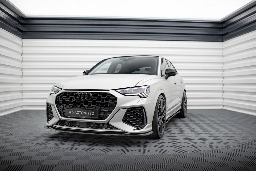 Maxton Design Street+ Spoilerlippe Front Ansatz V.2 passend für Audi RSQ3 Sportback / SUV F3 schwarz Hochglanz