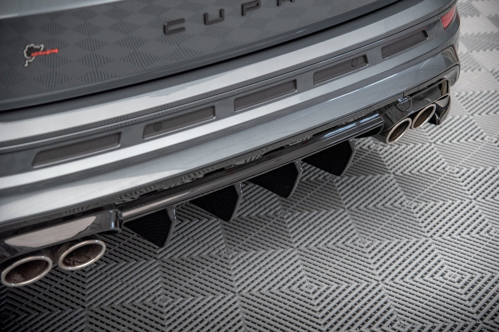 Maxton Design Diffusor Heck Ansatz passend für Cupra Ateca Mk1 / Mk1 Facelift schwarz Hochglanz