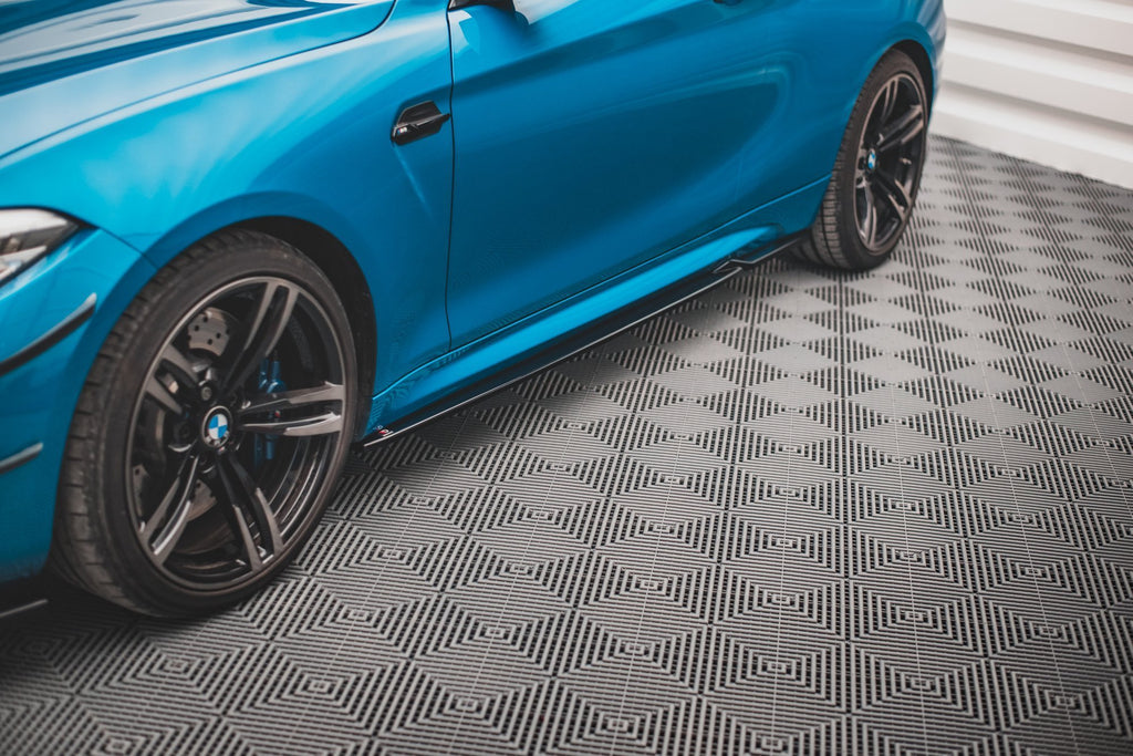 Maxton Design Street+ Seitenschweller Leisten V.2 passend für BMW M2 F87 schwarz Hochglanz