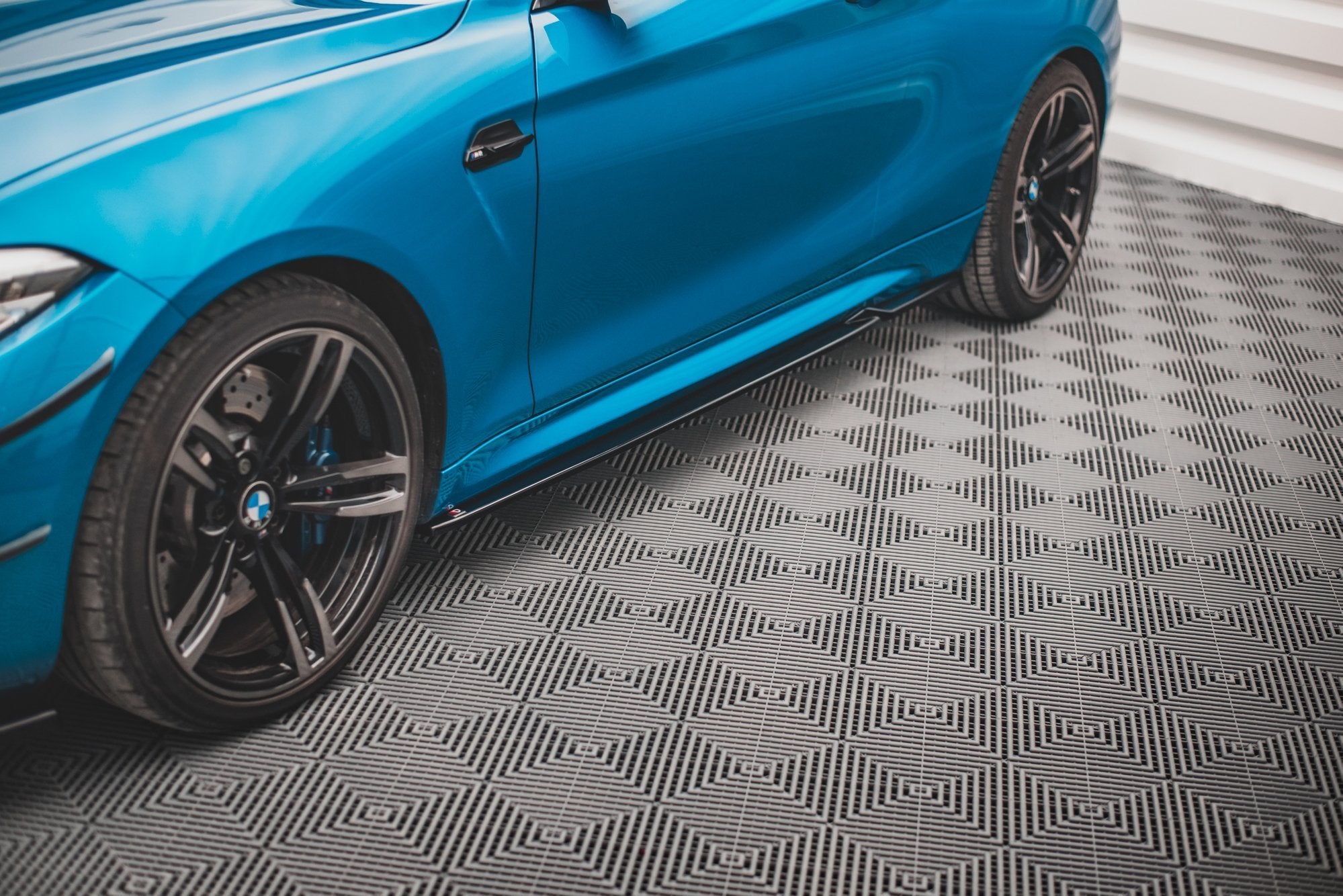 Maxton Design Seitenschweller Ansatz für V.2 für BMW M2 F87 Carbon Look