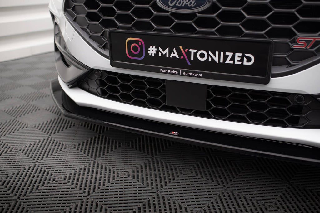 Maxton Design Street+ Spoilerlippe Front Ansatz V.6 passend für Ford Focus ST / ST-Line Mk4 Facelift schwarz Hochglanz