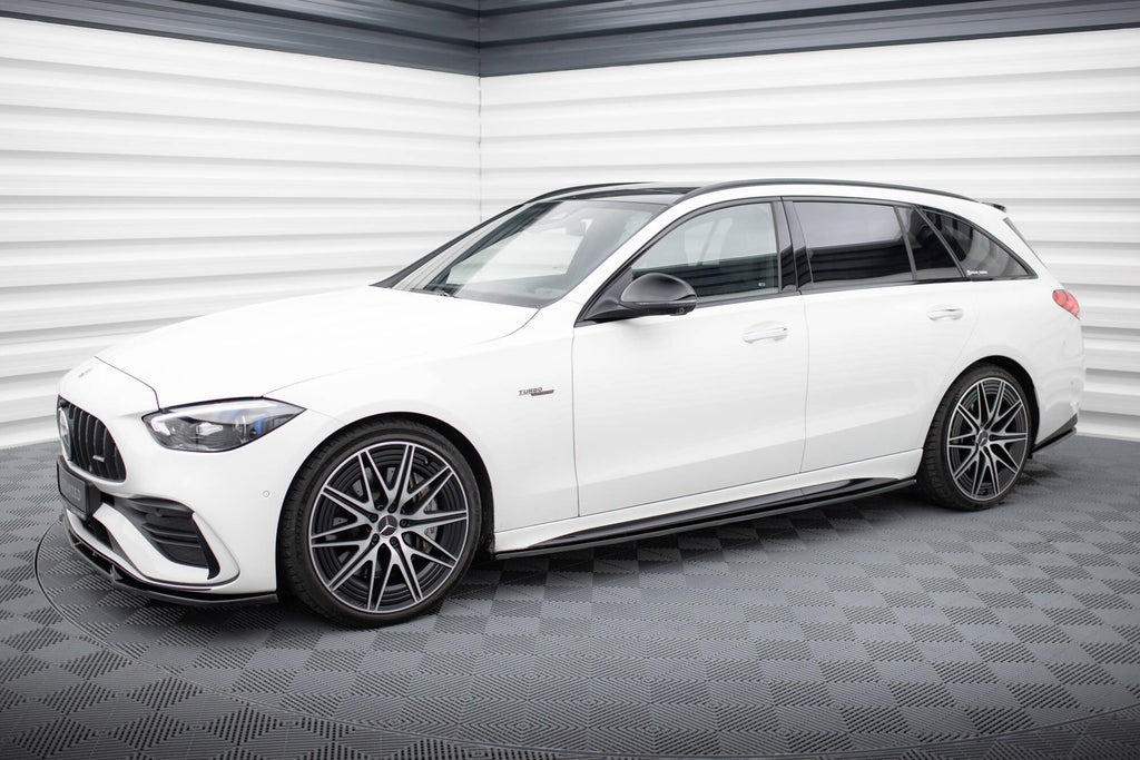 Maxton Design Street+ Seitenschweller Leisten passend für Mercedes-Benz C AMG-Line / 43 AMG W206 schwarz Hochglanz