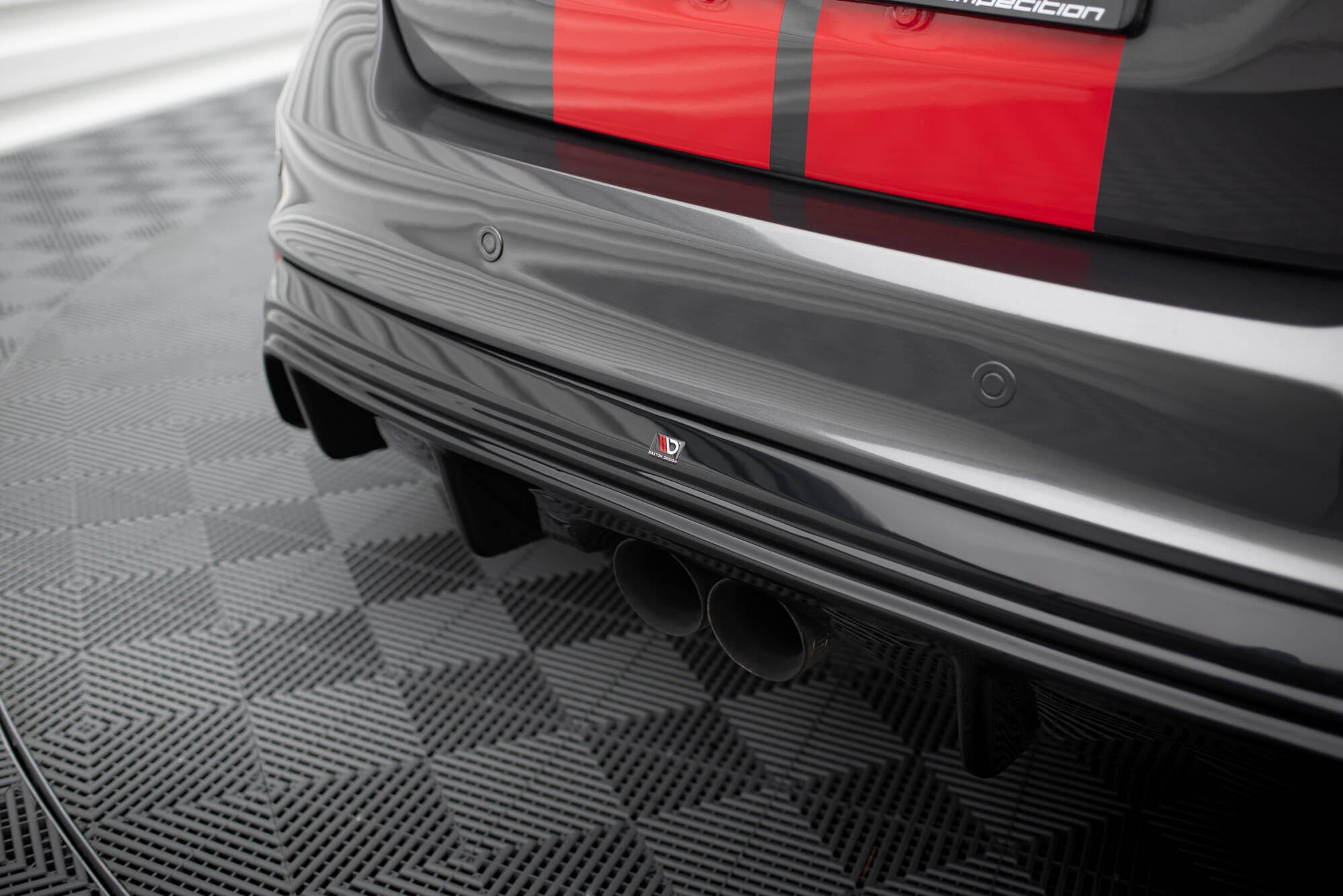 Maxton Design Diffusor Heck Ansatz passend für Ford Focus ST Mk3 Facelift (RS-Look) schwarz Hochglanz