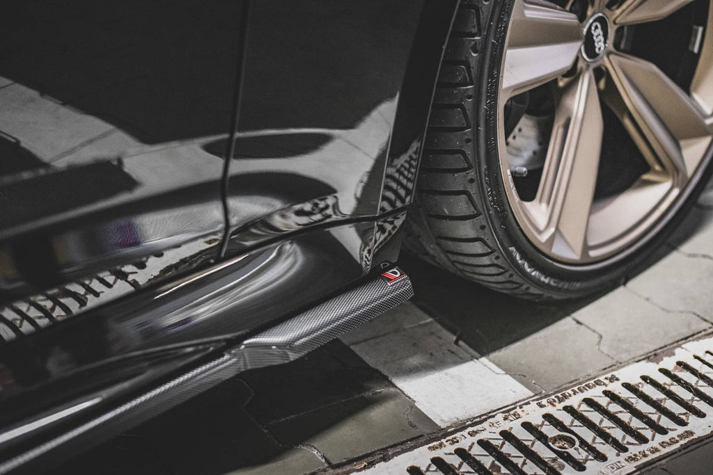 Maxton Design Street+ Seitenschweller Leisten passend für Audi RS5 Sportback F5 Facelift schwarz Hochglanz