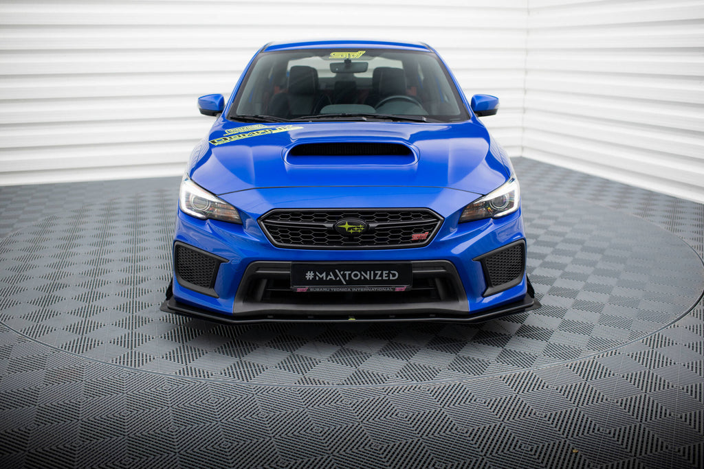 Maxton Design Front Stoßstange Flaps passend für Subaru WRX STI Mk1 Facelift schwarz Hochglanz