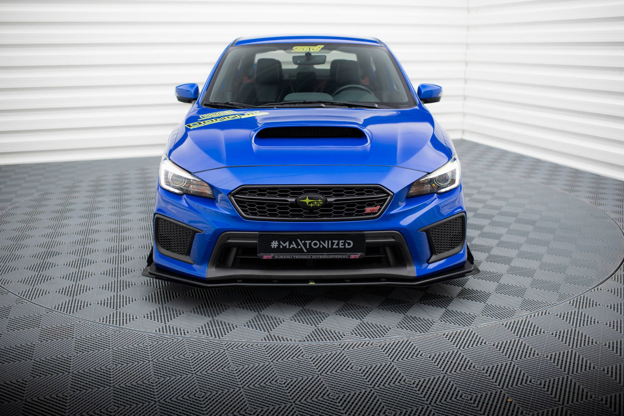 Maxton Design Front Stoßstange Flaps passend für Subaru WRX STI Mk1 Facelift schwarz Hochglanz