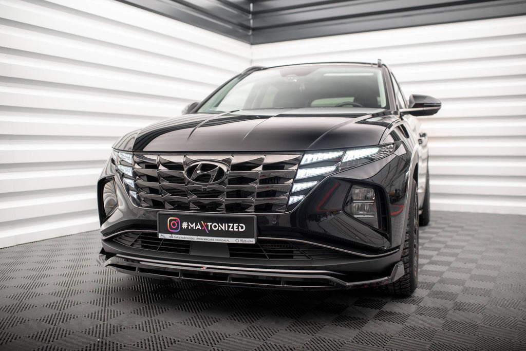 Maxton Design Street+ Spoilerlippe Front Ansatz V.2 passend für Hyundai Tucson Mk4 schwarz Hochglanz