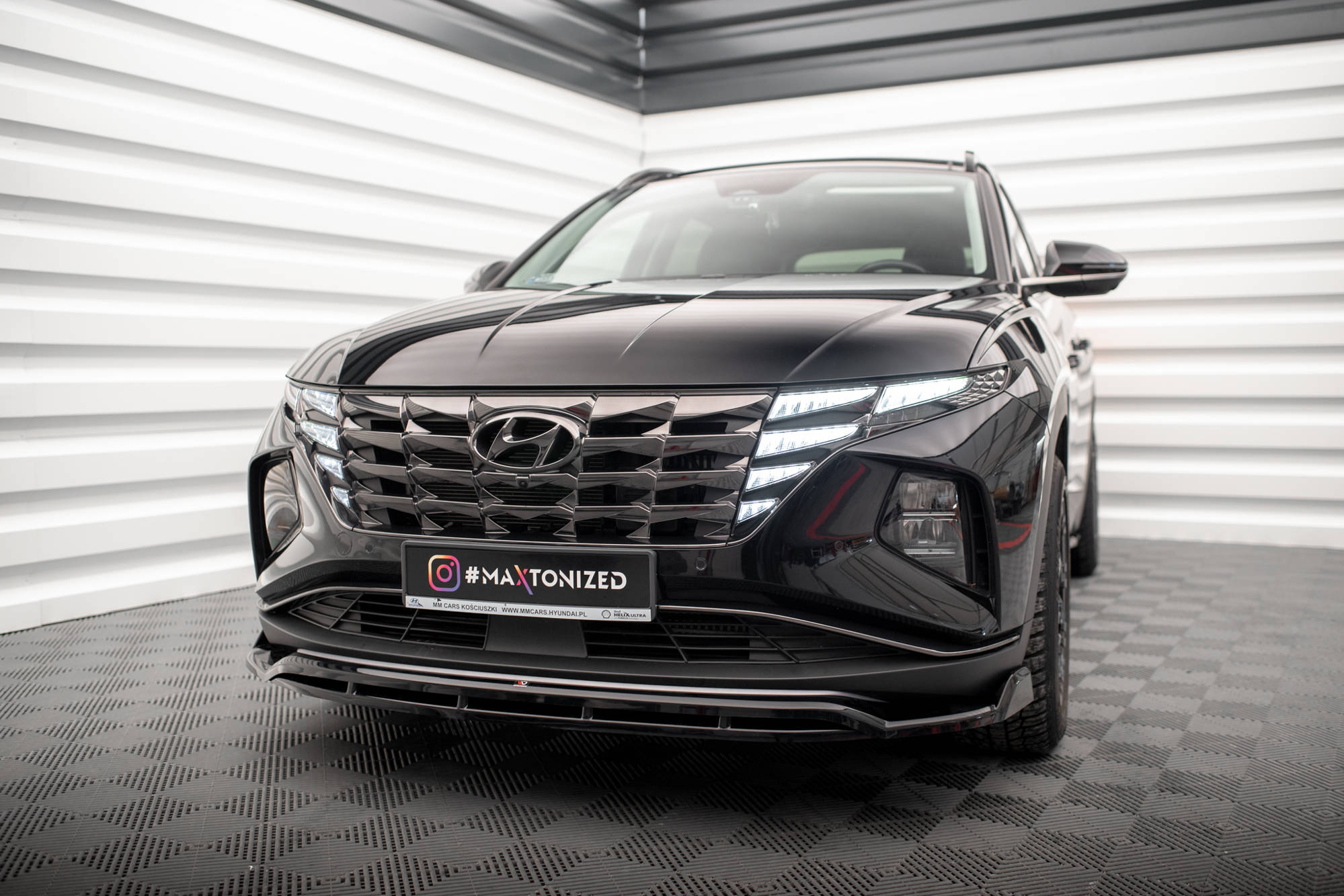 Maxton Design Street+ Spoilerlippe Front Ansatz V.2 passend für Hyundai Tucson Mk4 schwarz Hochglanz
