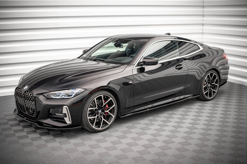 Maxton Design Seitenschweller Ansatz für V.3 für BMW 4er M-Paket G22 Carbon Look