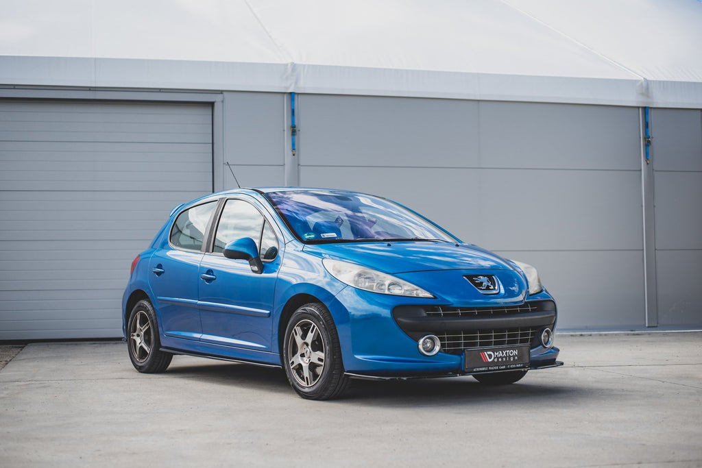 Maxton Design Street+ Spoilerlippe Front Ansatz passend für Peugeot 207 Sport schwarz Hochglanz