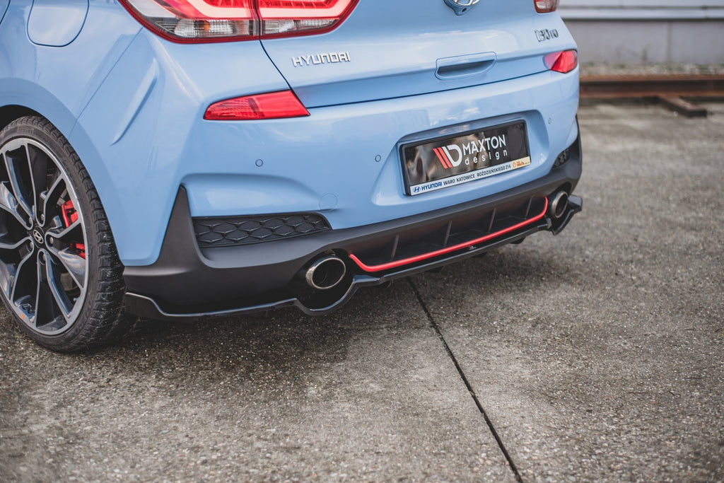 Maxton Design Street+ Mittlerer Diffusor RACE passend für Hyundai I30 N Mk3 Hatchback schwarz Hochglanz