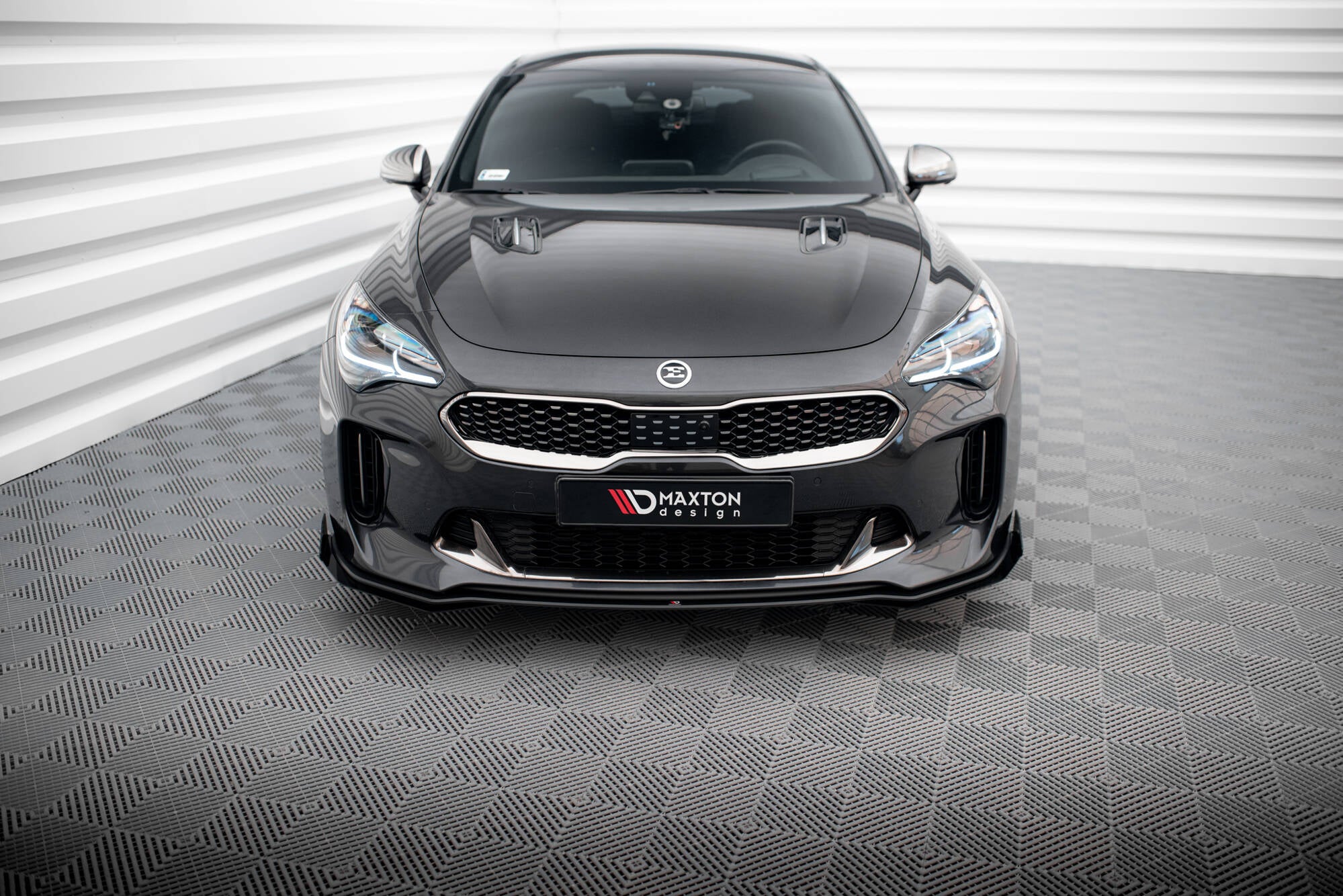 Maxton Design Front Stoßstange Flaps passend für Kia Stinger GT / GT-Line / Standard Mk1 schwarz Hochglanz