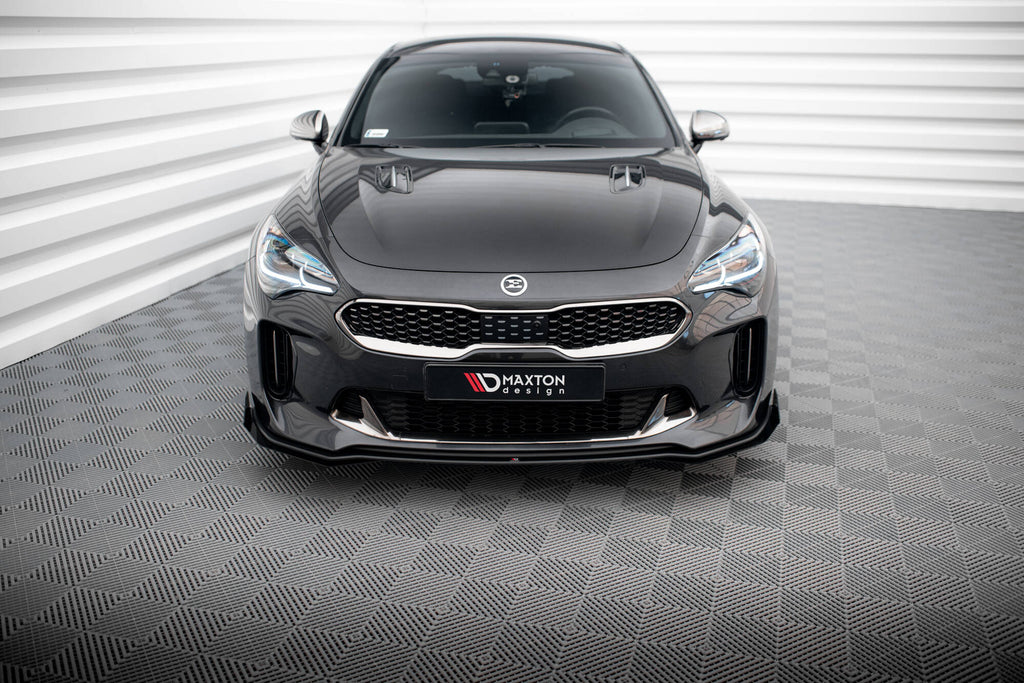 Maxton Design Street Pro Street+ Spoilerlippe Front Ansatz + Flaps passend für Kia Stinger GT / GT-Line / Standard Mk1 schwarz Hochglanz