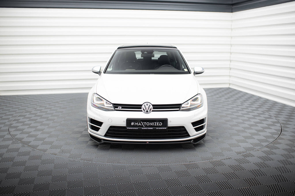 Maxton Design Street+ Spoilerlippe Front Ansatz V.2 passend für VW Golf R / R-Line Mk7 schwarz Hochglanz