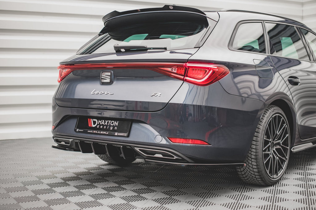 Maxton Design Diffusor Heck Ansatz V.1 passend für Seat Leon FR ST Mk4 schwarz Hochglanz