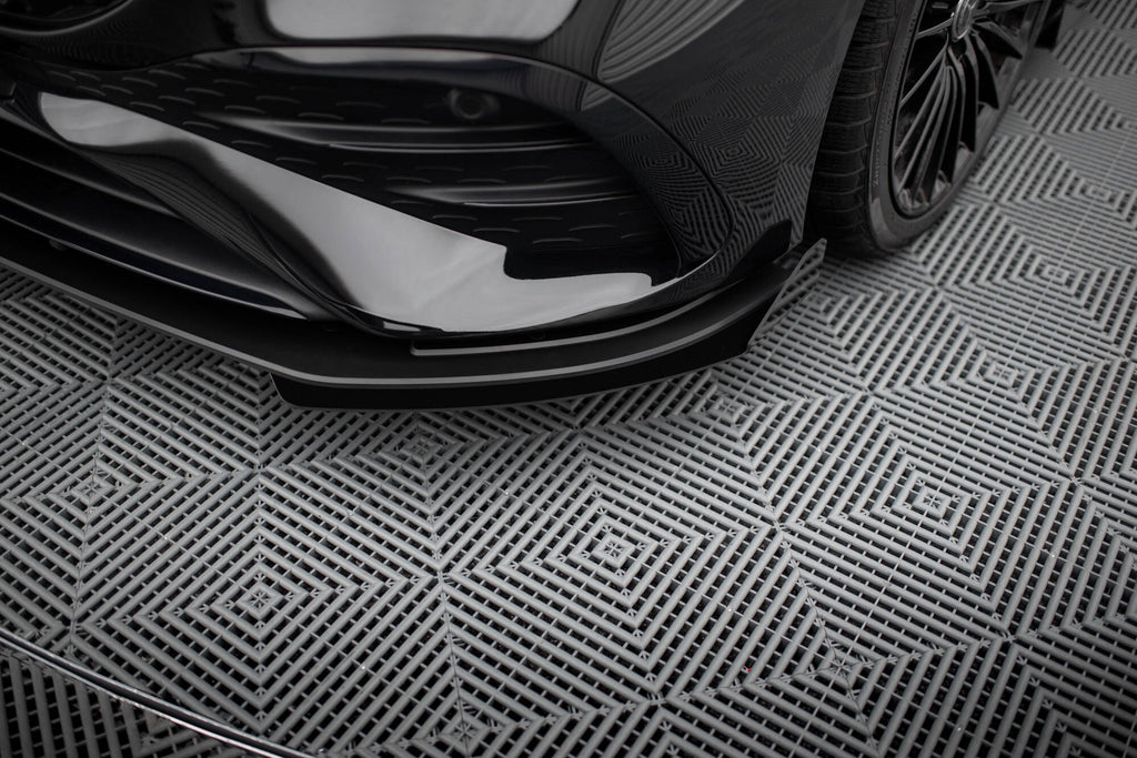 Maxton Design Street Pro Street+ Spoilerlippe Front Ansatz + Flaps passend für Mercedes-AMG A35 W177 Facelift schwarz Hochglanz
