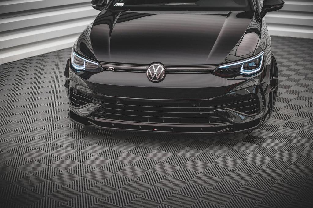Maxton Design Street+ Spoilerlippe Front Ansatz V.4 passend für VW Golf R Hatchback / Variant Mk8 schwarz Hochglanz