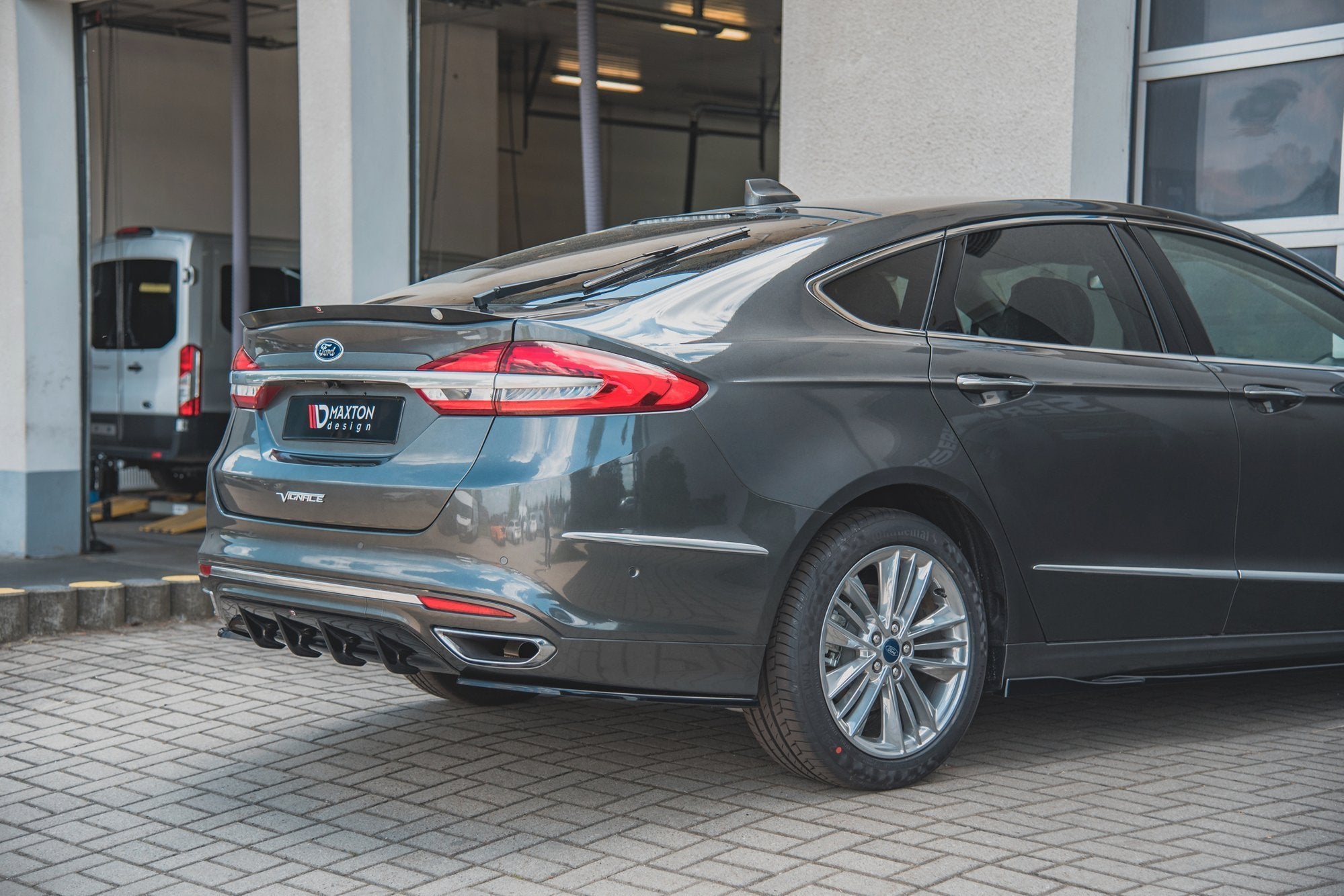 Maxton Design Heck Ansatz Flaps Diffusor für Ford Mondeo Vignale Mk5 Facelift schwarz matt
