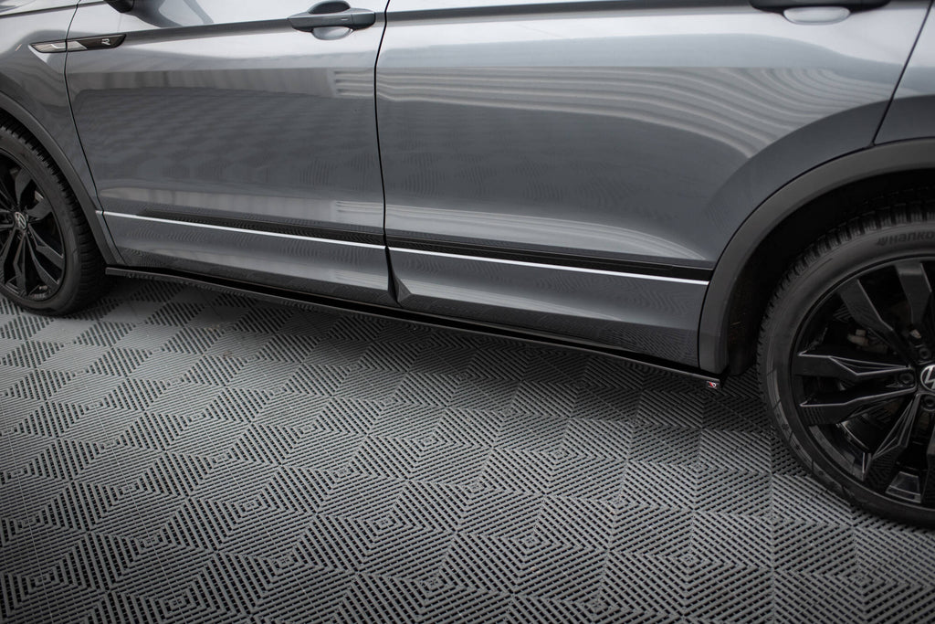 Maxton Design Street+ Seitenschweller Leisten passend für VW Tiguan Allspace Mk2 schwarz Hochglanz