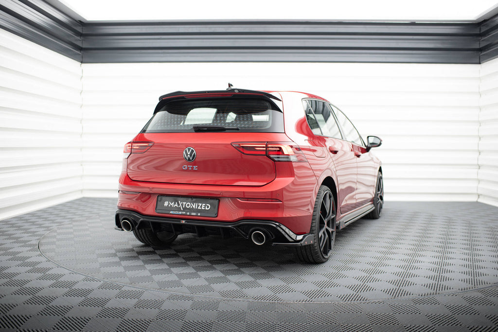 Maxton Design Diffusor Heck Ansatz + Endrohre passend für VW Golf GTE / R-Line Mk8 / Mk8 Facelift