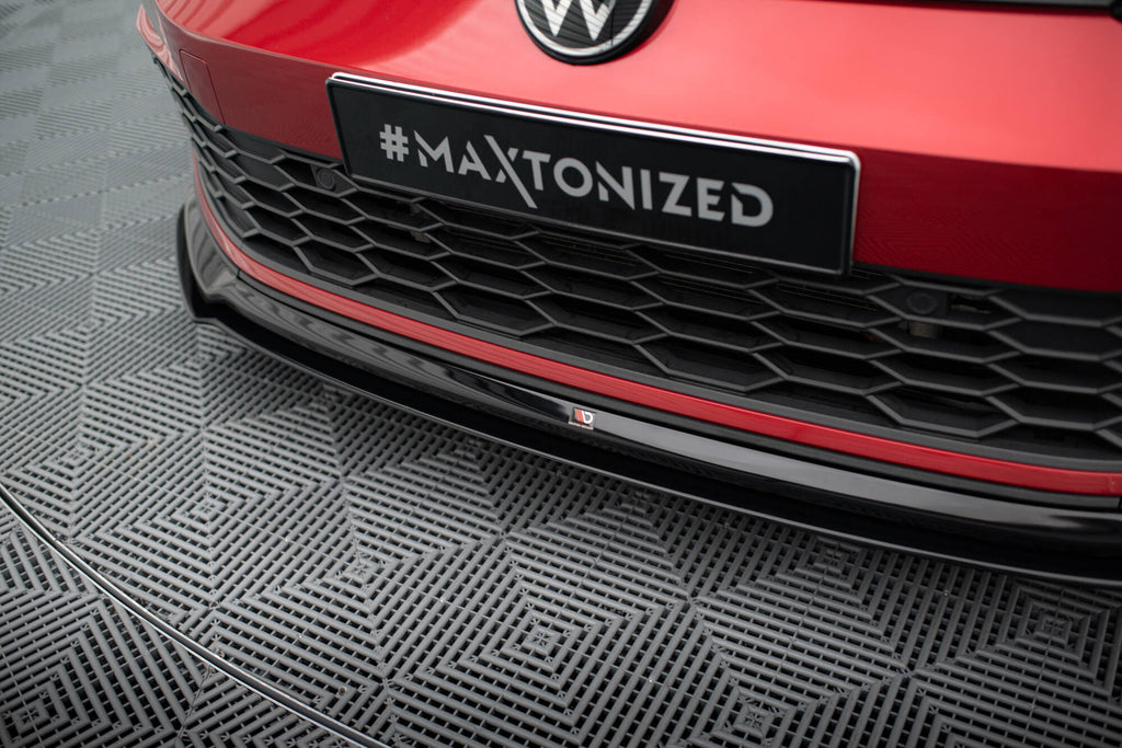 Maxton Design Street+ Spoilerlippe Front Ansatz V.6 passend für VW Golf GTI / GTE / GTD / R-Line Mk8 schwarz Hochglanz