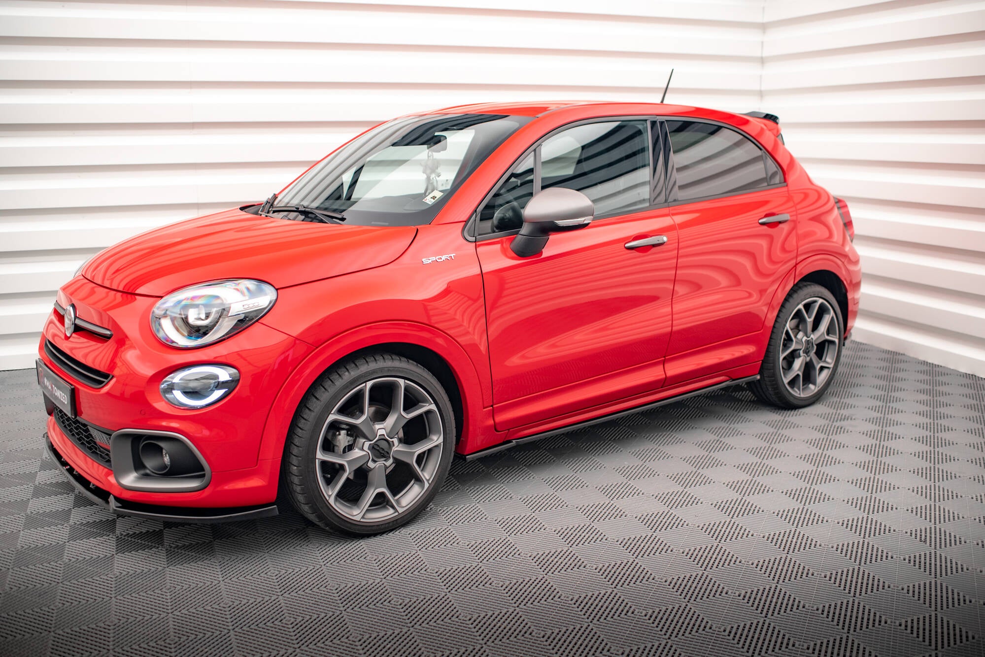 Maxton Design Street+ Seitenschweller Leisten passend für Fiat 500X Sport Mk1 Facelift schwarz Hochglanz
