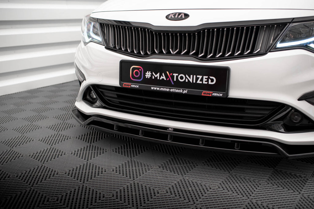 Maxton Design Street+ Spoilerlippe Front Ansatz V.1 passend für Kia Optima Mk4 Facelift schwarz Hochglanz