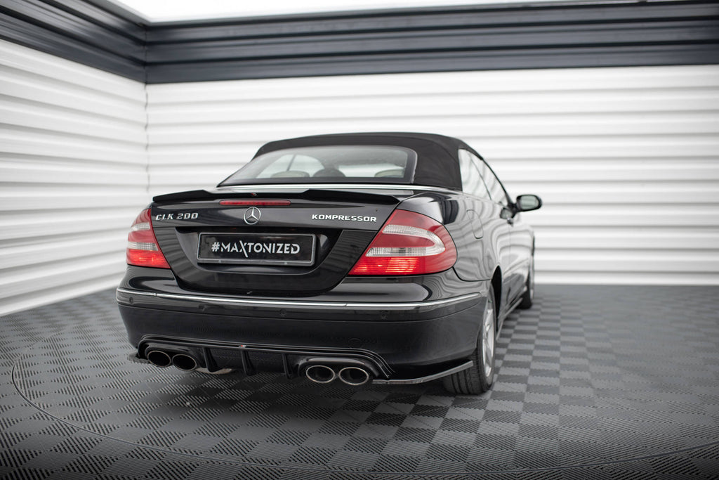 Maxton Design Heck Ansatz Flaps Diffusor V.2 passend für Mercedes-Benz CLK W209 schwarz Hochglanz