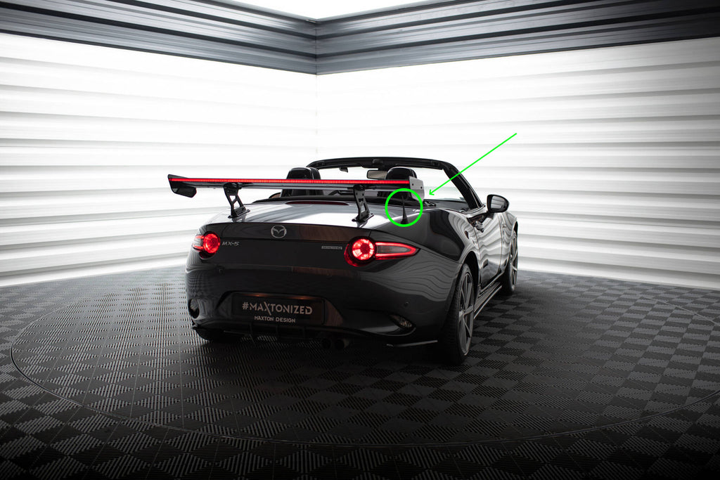 Maxton Design Carbon Spoiler With Internal Brackets Uprights + LED Mazda MX-5 ND (Mk4) für Mazda MX-5 Mk4 (ND)