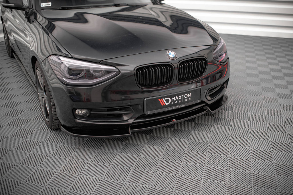 Maxton Design Street+ Spoilerlippe Front Ansatz V.2 passend für BMW 1er F20 schwarz Hochglanz