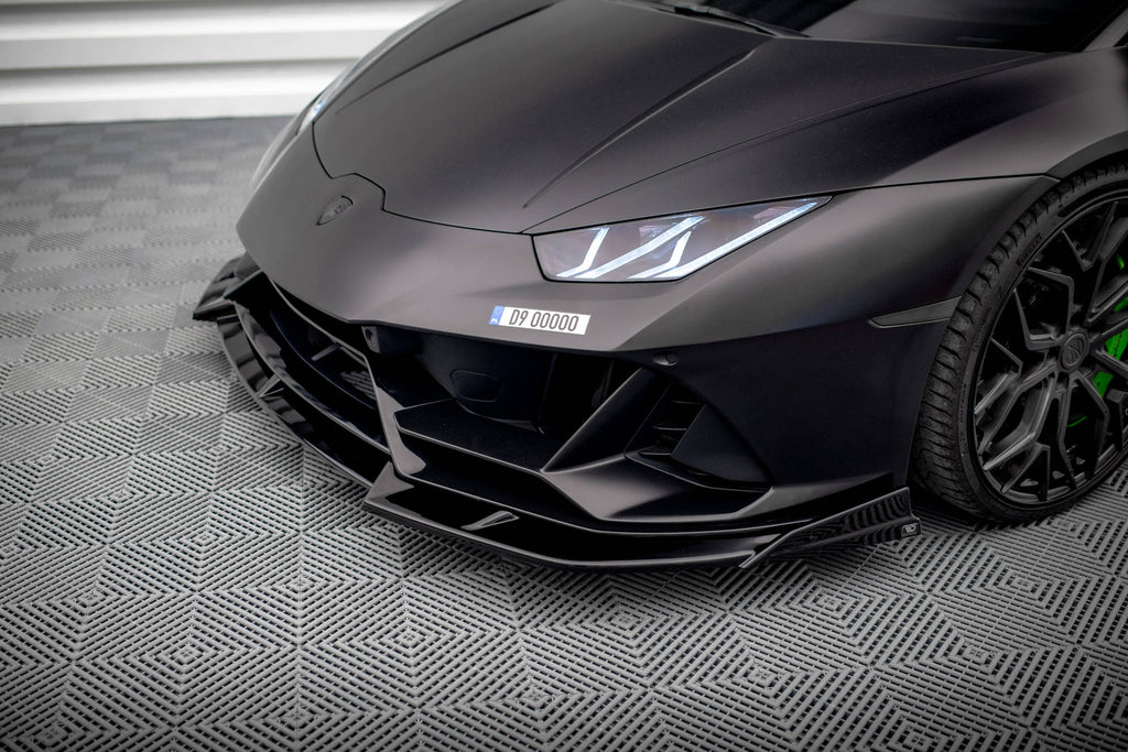 Maxton Design Street+ Spoilerlippe Front Ansatz passend für Lamborghini Huracan EVO AWD schwarz Hochglanz