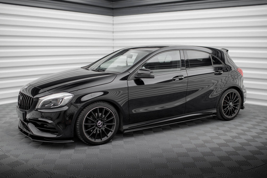 Maxton Design Street Pro Street+ Seitenschweller Leisten passend für Mercedes-Benz A AMG-Line W176 Facelift