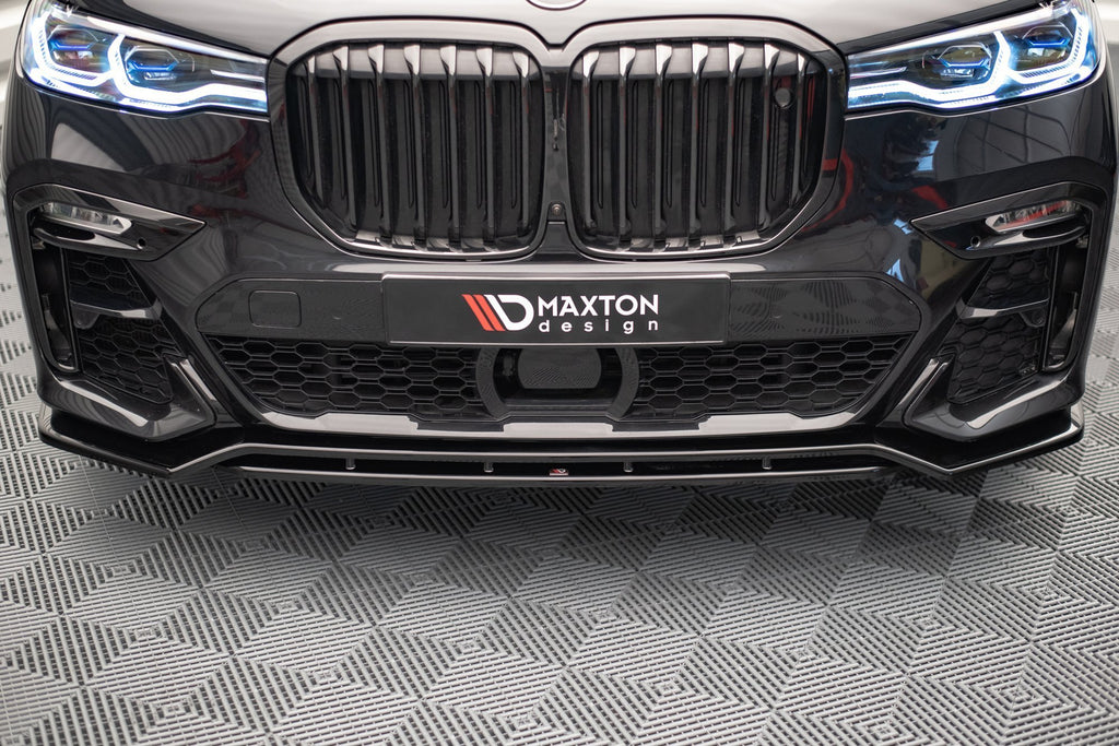 Maxton Design Street+ Spoilerlippe Front Ansatz V.1 passend für BMW X7 M-Paket G07 schwarz Hochglanz