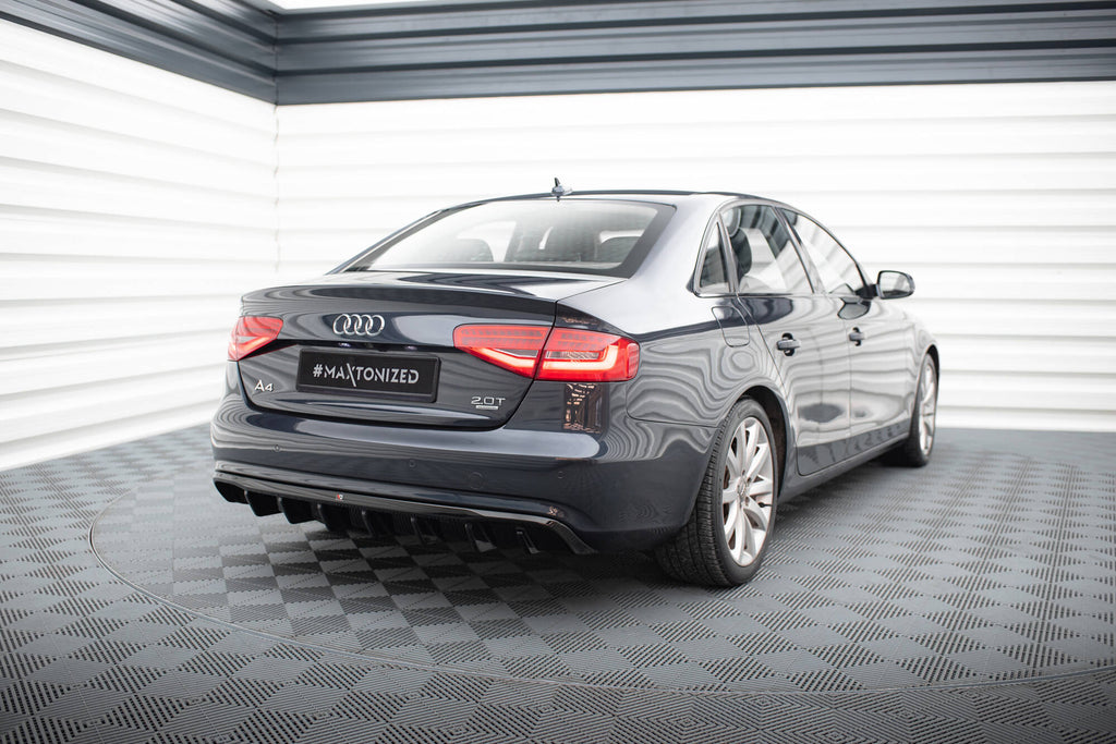 Maxton Design Diffusor Heck Ansatz passend für Audi A4 B8 Facelift (Doppelauspuff li.)