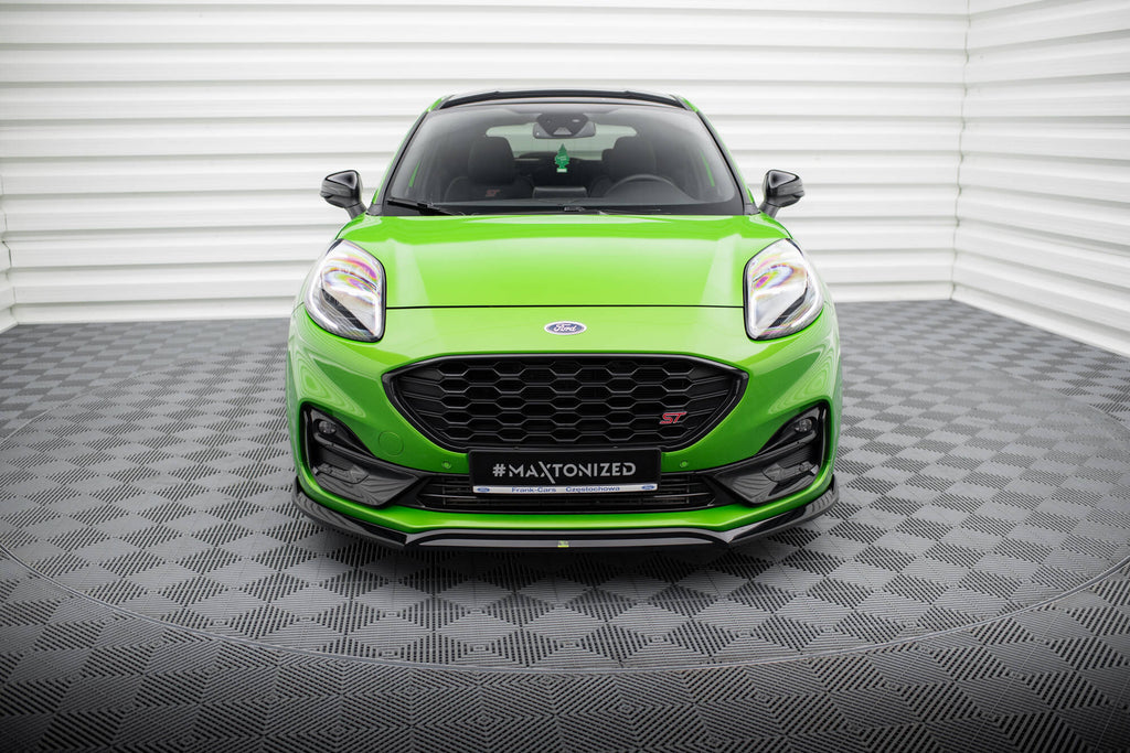 Maxton Design Street+ Spoilerlippe Front Ansatz V.2 passend für Ford Puma ST / ST-Line Mk1 schwarz Hochglanz