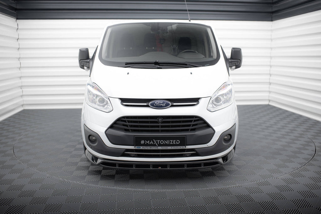 Maxton Design Street+ Spoilerlippe Front Ansatz passend für Ford Transit Custom Mk1 schwarz Hochglanz