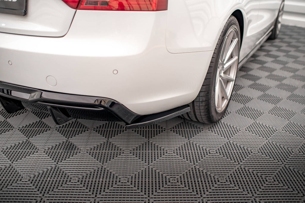 Maxton Design Heck Ansatz Flaps Diffusor passend für Audi A5 Coupe 8T Facelift schwarz Hochglanz