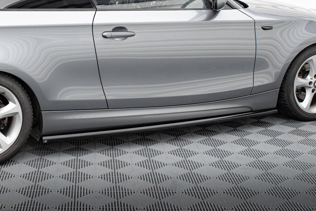 Maxton Design Street+ Seitenschweller Leisten passend für BMW 1er M-Paket E82 schwarz Hochglanz