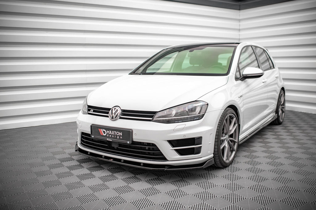 Maxton Design Street+ Spoilerlippe Front Ansatz V.4 passend für VW Golf R / R-Line Mk7 schwarz Hochglanz