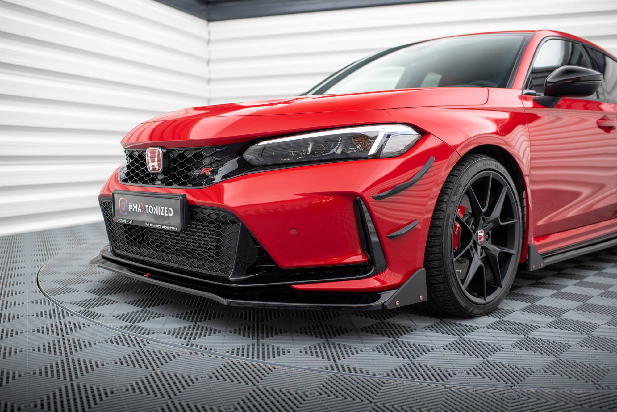 Maxton Design Street+ Spoilerlippe Front Ansatz V.1 + Flaps passend für Honda Civic Type-R Mk 11