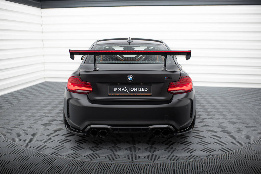 Maxton Design Carbon Spoiler With Internal Brackets Uprights + LED BMW M2 F87 / 2 / 2 M-Paket F22 für BMW M2 F87
