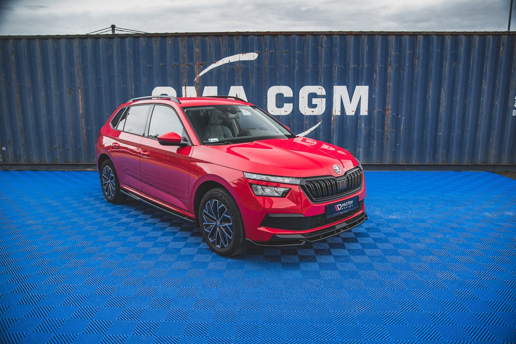 Maxton Design Street+ Spoilerlippe Front Ansatz V.1 passend für Skoda Kamiq Mk1 schwarz Hochglanz
